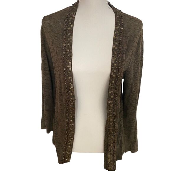 Jones New York Cardigan Sweater Embellished Size Medium - Picture 2 of 9